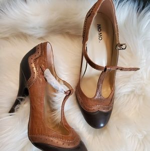 Beautiful brown and tan vegan leather shoes